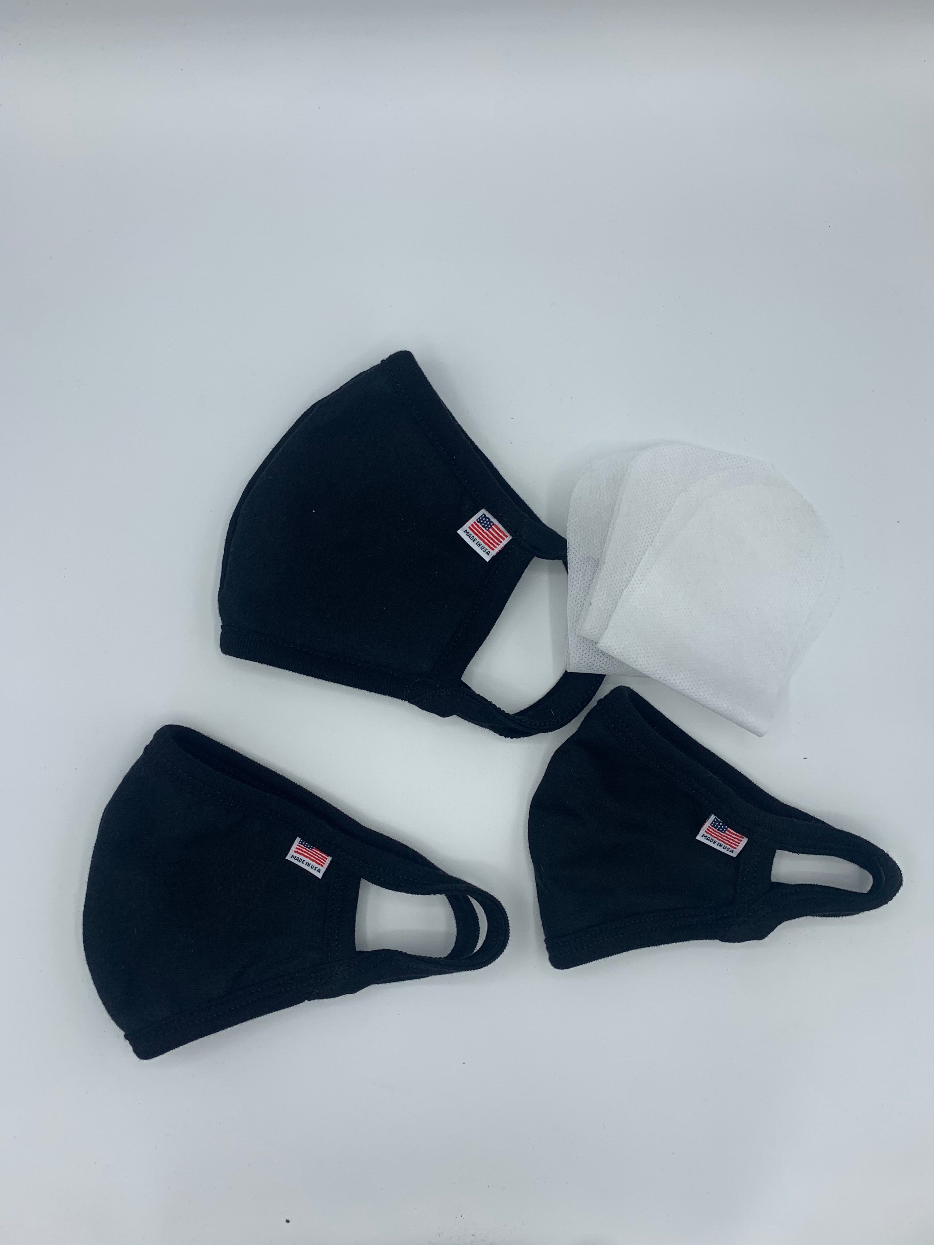 3 Pack Black Mask w/ Filter